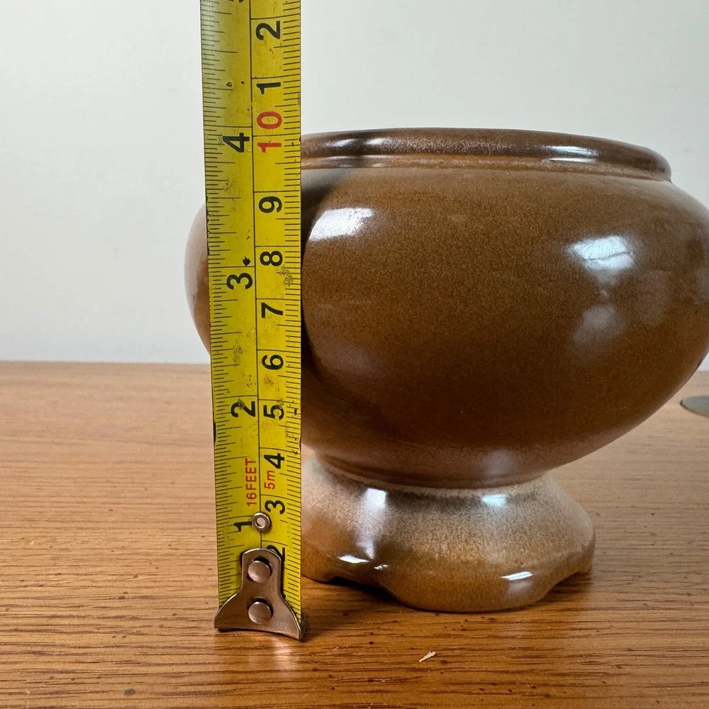 Frankoma Pottery‎ 22A Brown Ceramic Bulbous Vase Planter